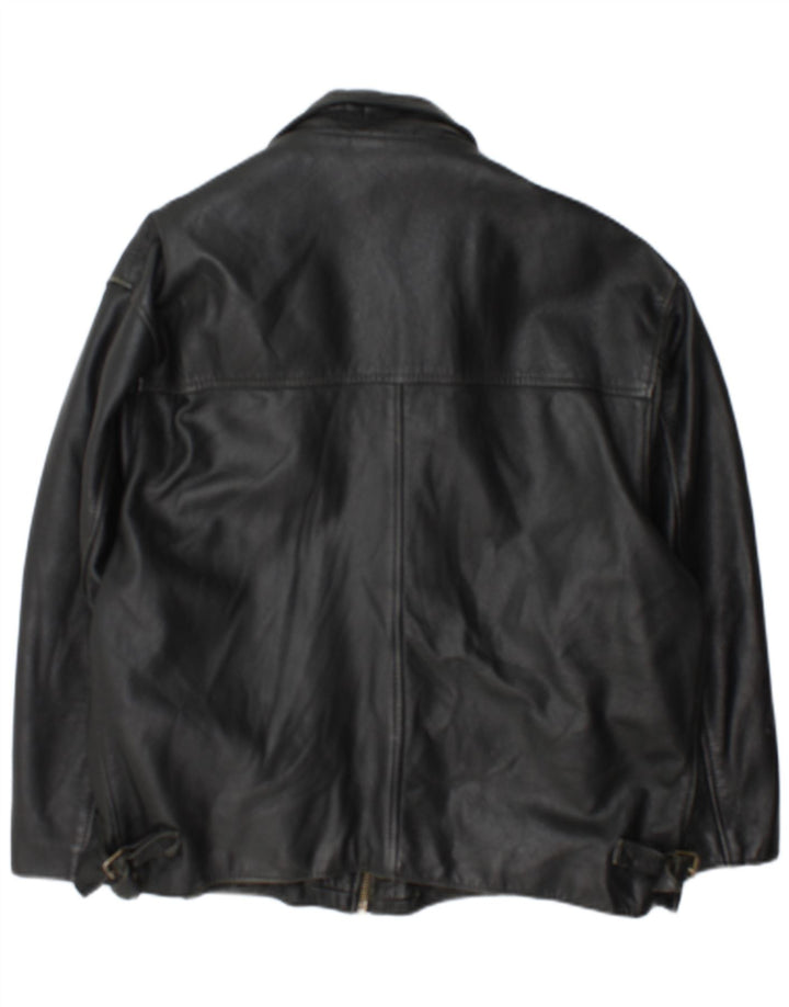 veste en cuir homme vintage UK 42 XL Noir