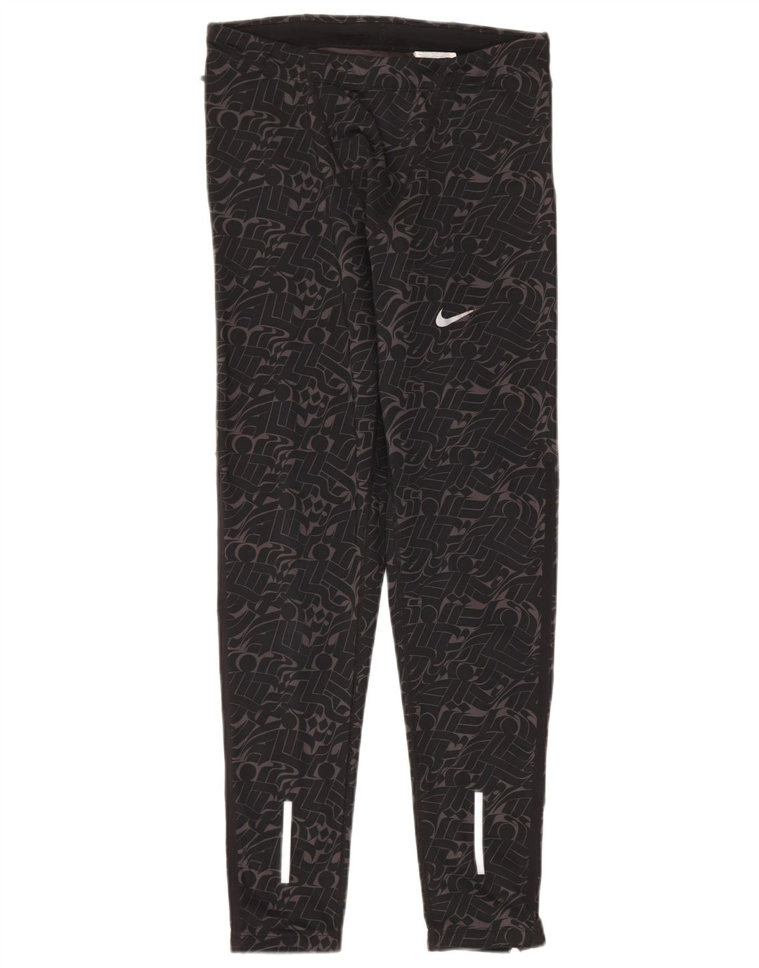 Nike Legging Dri Fit pour femme UK 44 Polyester géométrique noir moyen