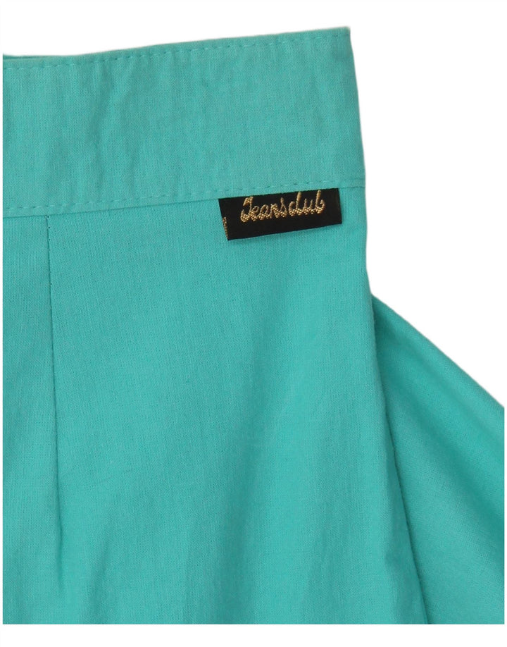 VINTAGE Pantalon Chino Taille Haute Femme W28 L27 Coton Turquoise