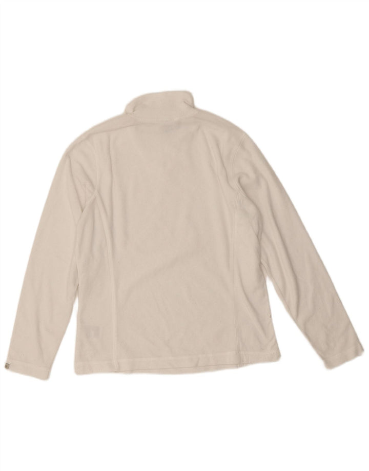 Columbia Pull polaire à col zippé pour femme UK 10 Petit Blanc Polyester