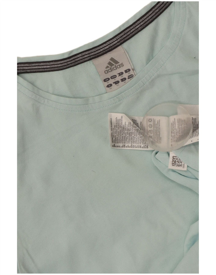 ADIDAS Haut à manches longues pour femme UK 10 Petit Bleu Coton