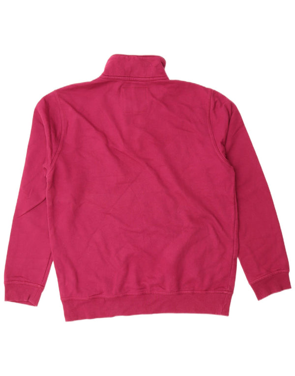 Crew Clothing Sweat-shirt à col zippé pour homme en coton rose Taille L
