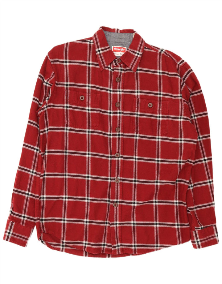 Wrangler Chemise en flanelle pour homme en coton à carreaux rouge moyen