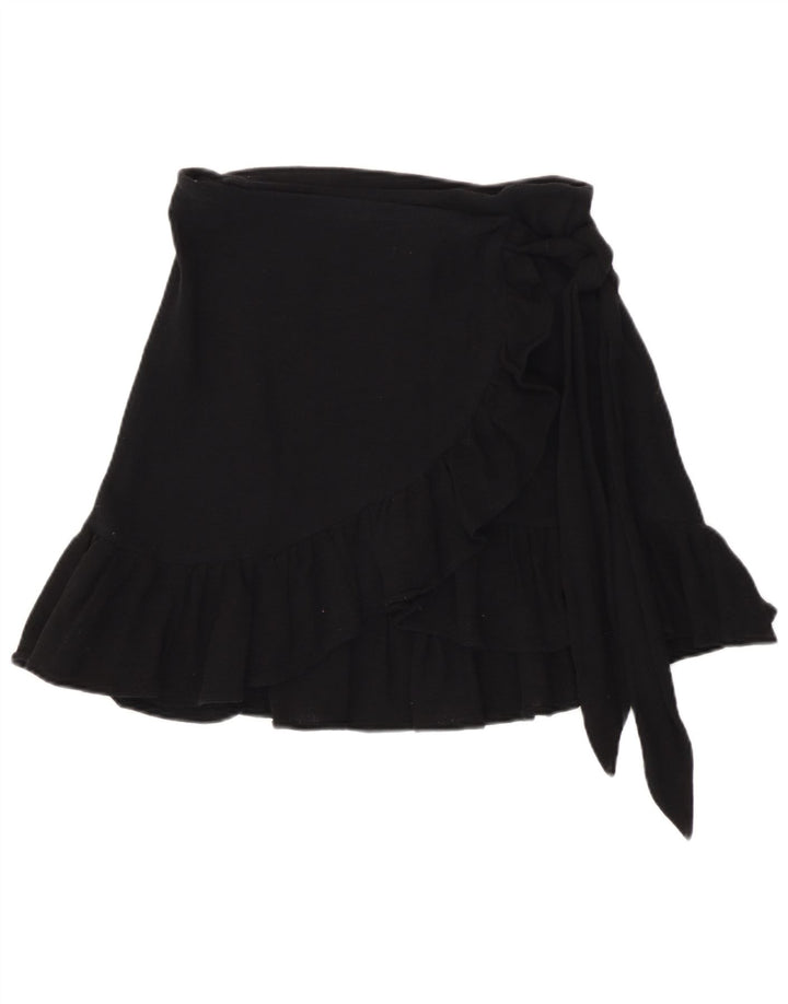 Zara Femme Jupe portefeuille en tricot Small W26 Noir
