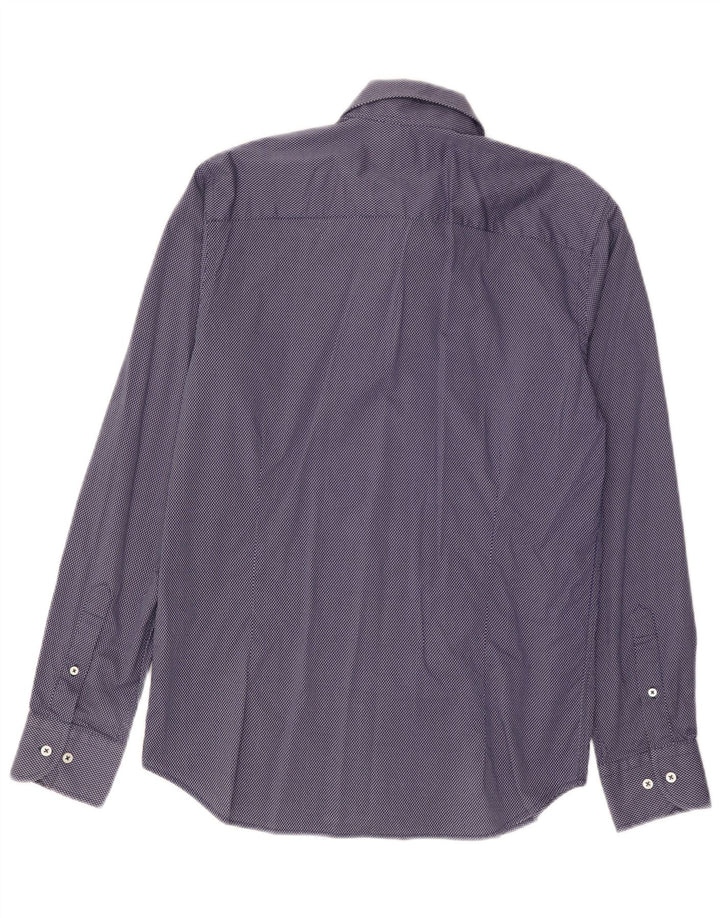 Beverly Hills Chemise Slim Fit Homme Bleu Moyen à Pois Coton