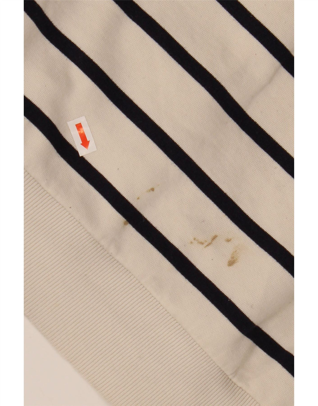 ZARA Womens Crop Sweatshirt Jumper UK 16 Grand coton rayé blanc