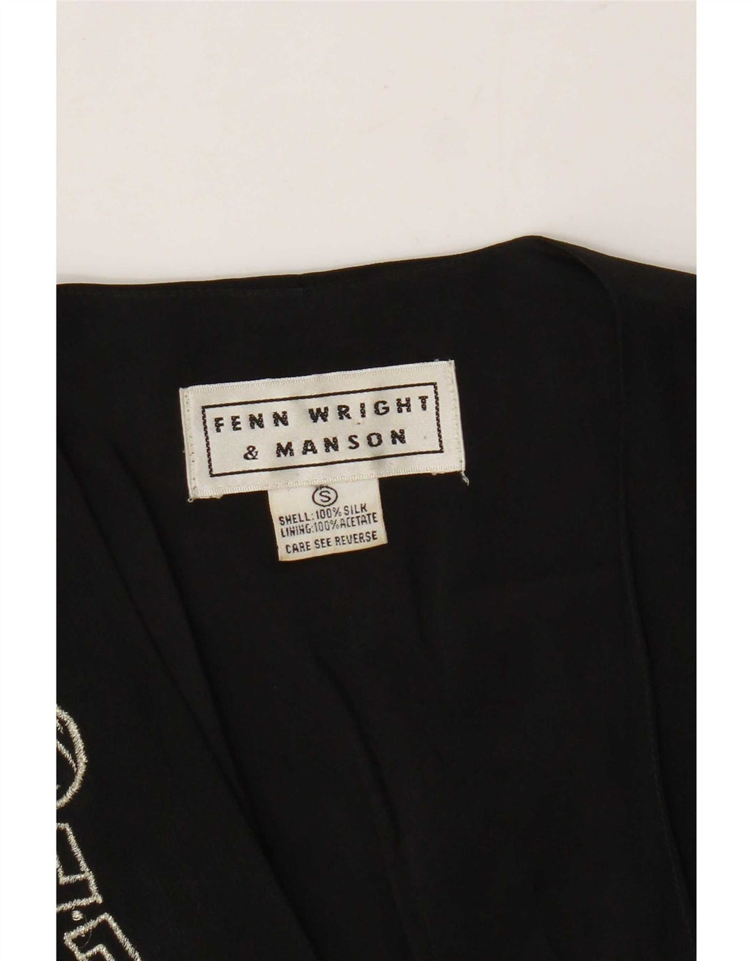 Fenn Wright Manson Gilet femme UK 10 Petite soie géométrique noire