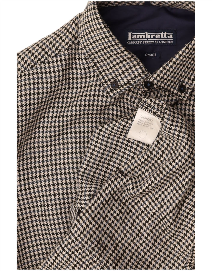 LAMBRETTA Chemise Flanelle Homme Petit Noir Pied-de-Poule Coton