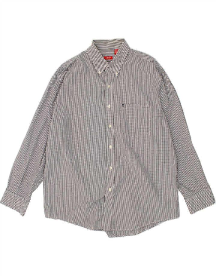 IZOD Mens Tall Shirt XL Grey Check Cotton Vintage Izod and Second-Hand Izod from Messina Hembry 