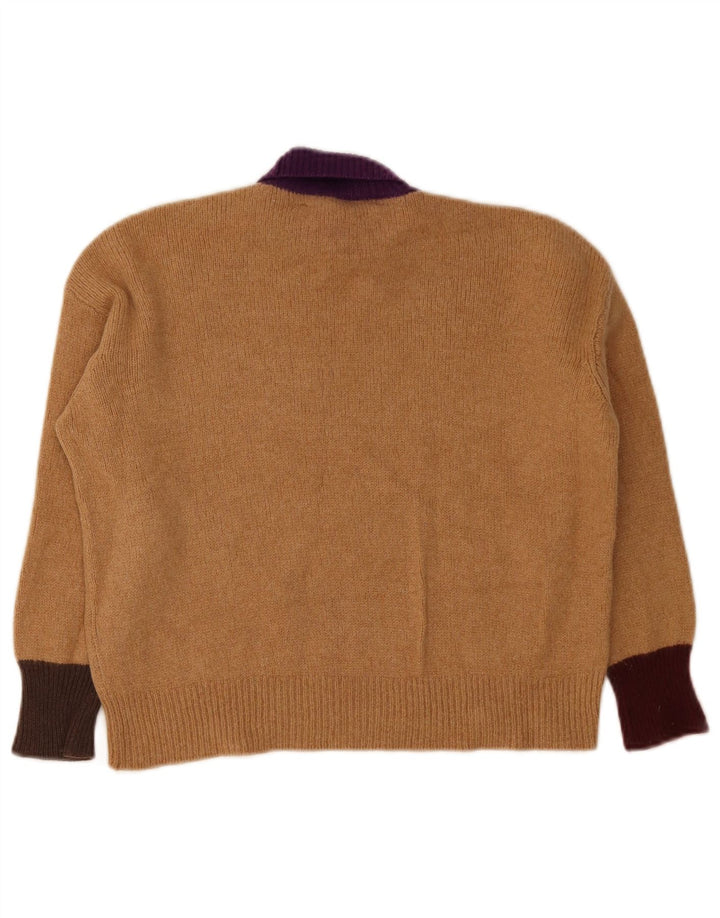Marni Pull court à col roulé pour femme IT 40 Petit Marron Colorblock
