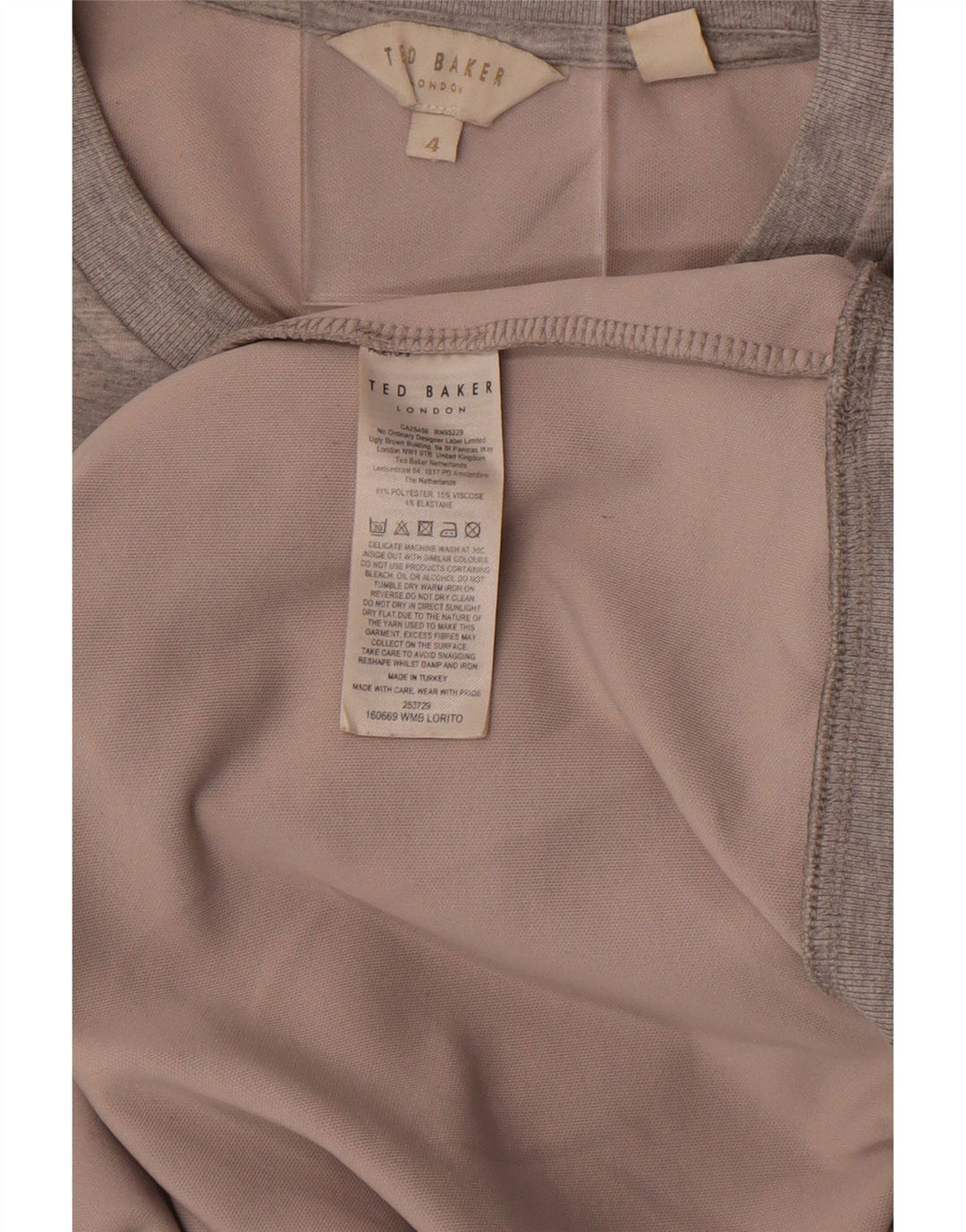 Ted Baker Sweat-shirt graphique pour femme Taille 4 Grand Gris Moucheté