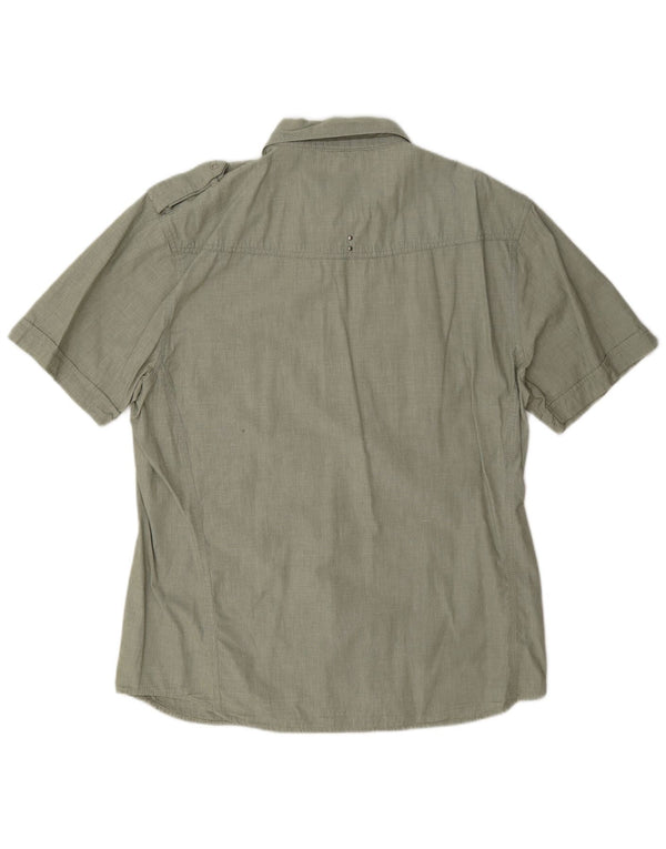 Wrangler Chemise militaire à manches courtes Greensboro pour homme 2XL en coton kaki