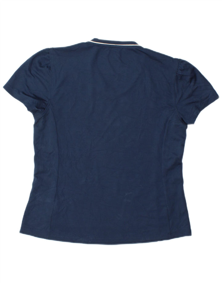 Reebok T-Shirt Femme Top UK 14 Large Bleu Marine Polyester