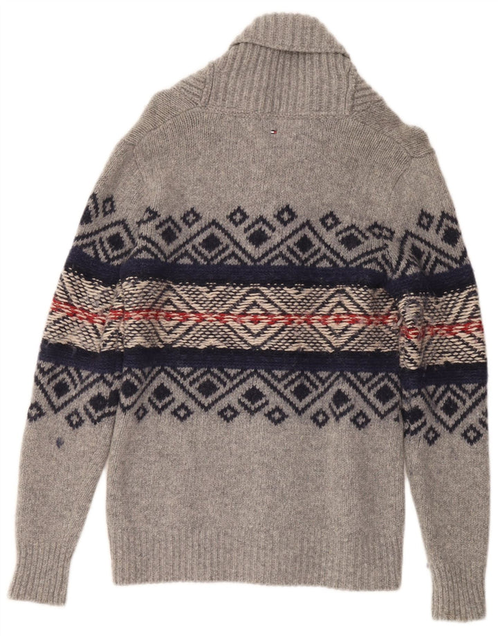 TOMMY HILFIGER Pull Cardigan Garçon 15-16 ans Gris Fair Isle
