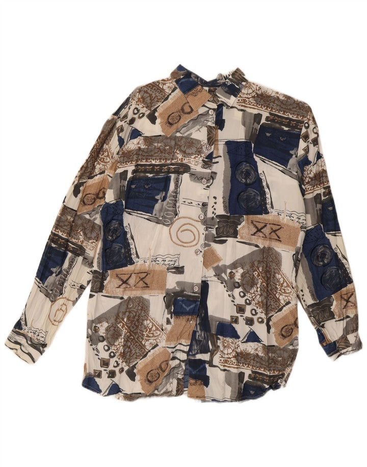 Chemise Femme Vintage EU 44 XL Patchwork Multicolore Viscose