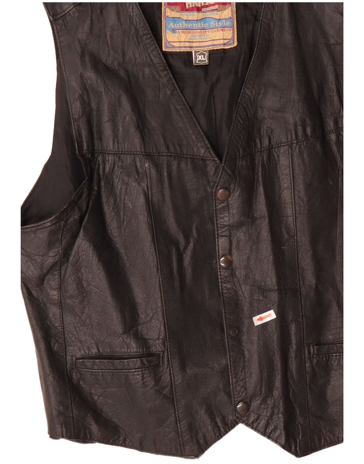 Akaso Gilet en Cuir Homme XL Cuir Noir