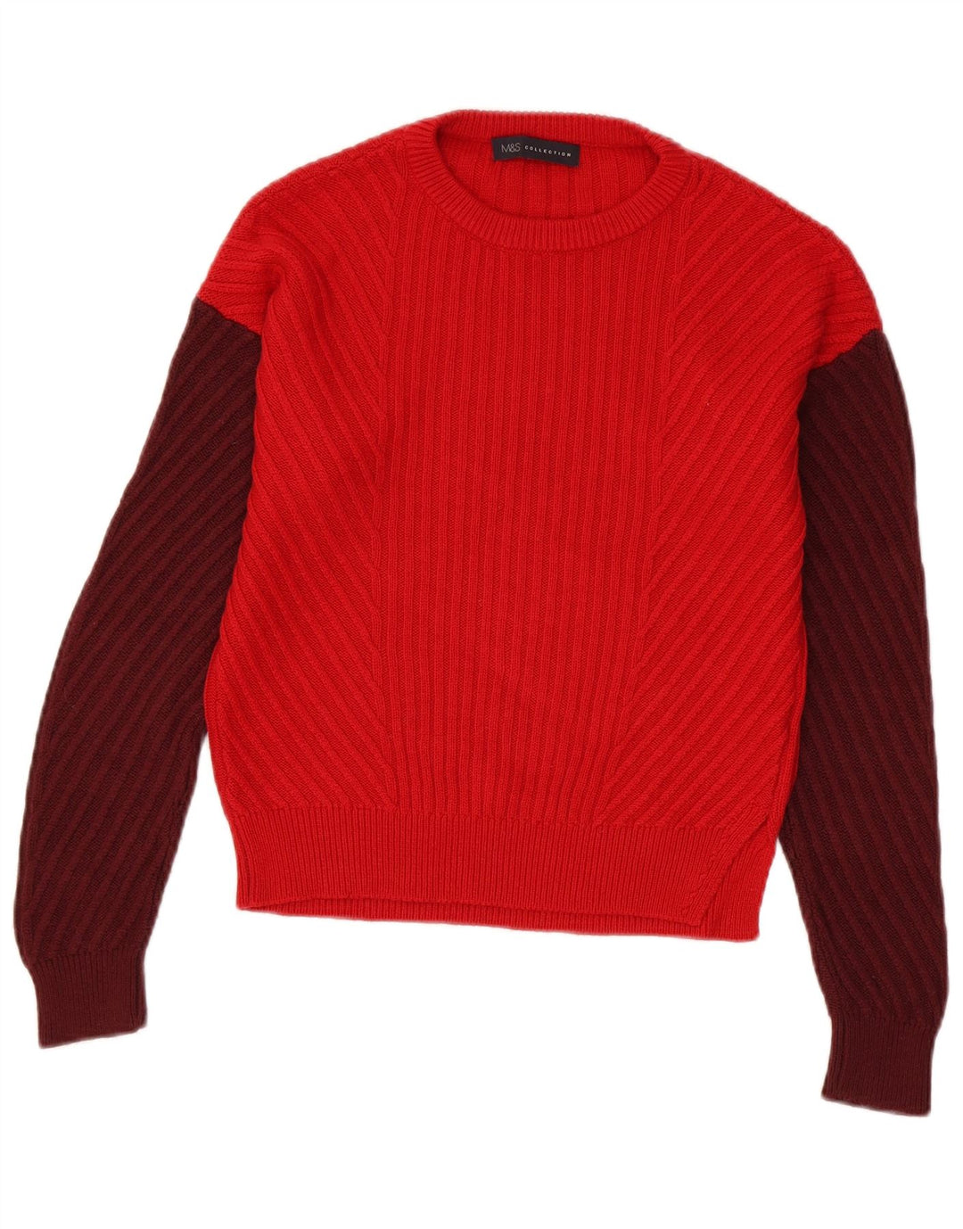 MARKS & SPENCER Womens Crew Neck Jumper Sweater UK 10 Small Red