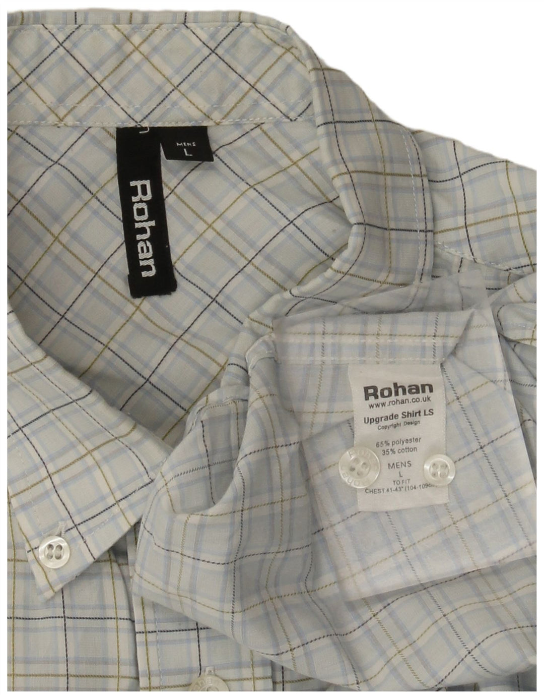 Rohan Chemise Homme Grand Carreau Bleu Polyester