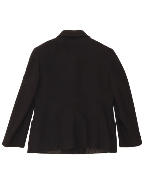 vintage Femme 3 Bouton Blazer Veste UK 18 XL Laine Noire