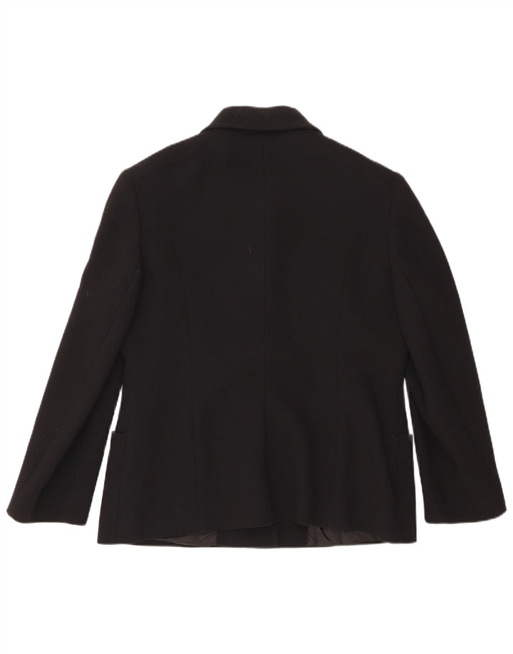 vintage Femme 3 Bouton Blazer Veste UK 18 XL Laine Noire