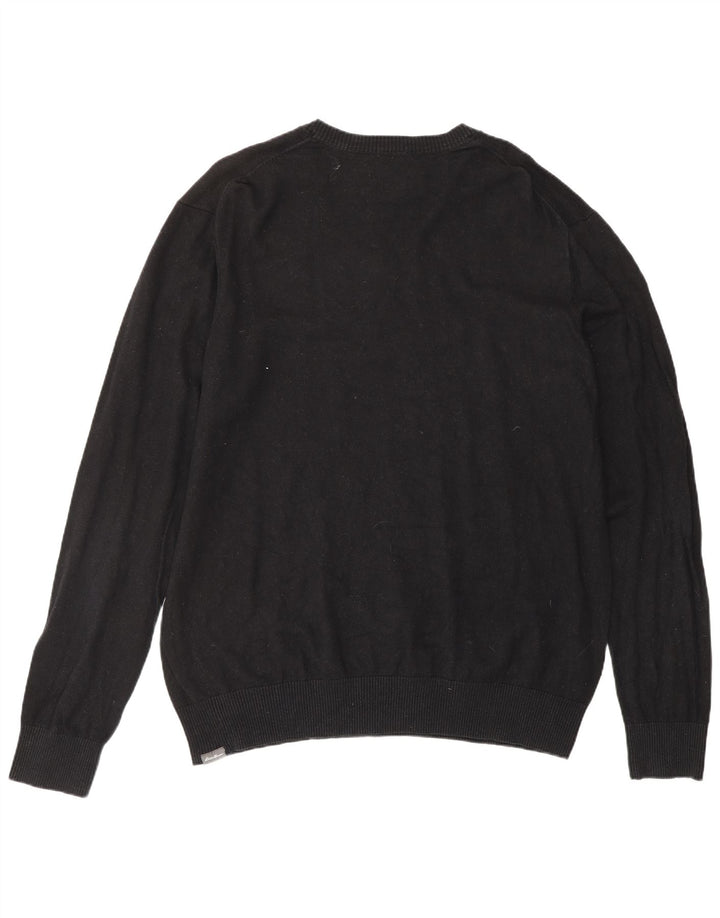 Eddie Bauer Pull col V pour homme XL en coton noir