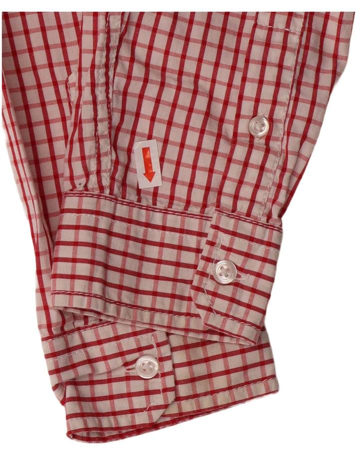 BENETTON Boys Shirt 7-8 Years Red Check