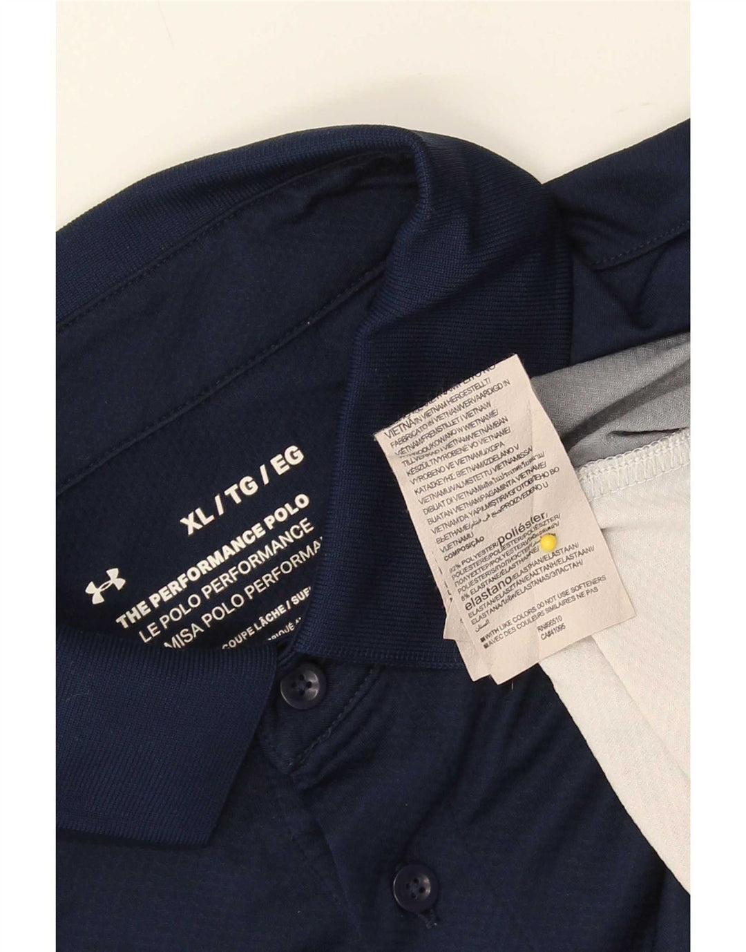 Under Armour Polo XL Homme Bleu Marine Colourblock Elastane