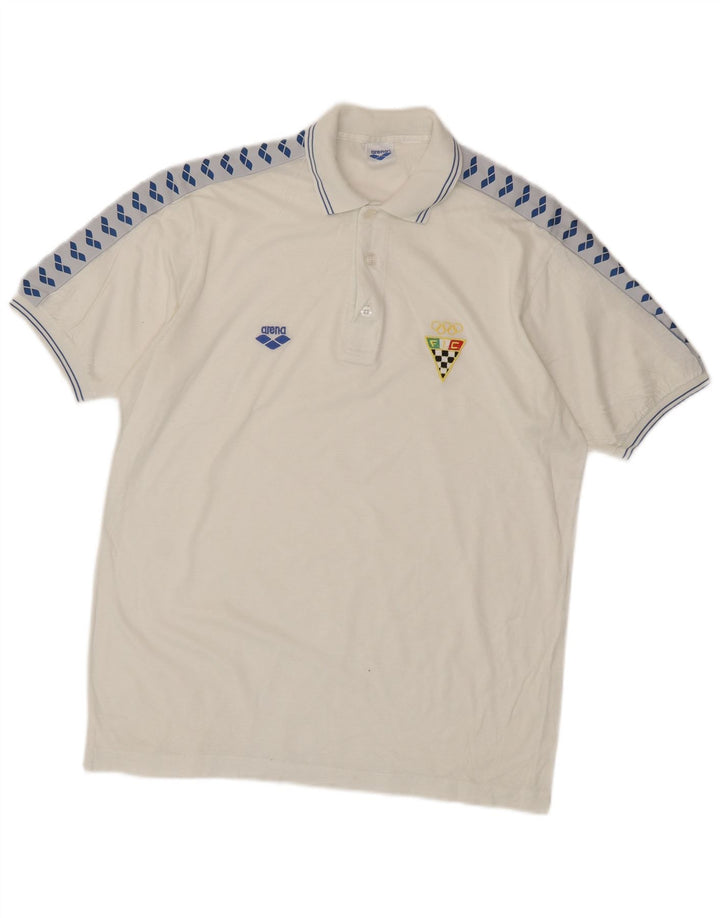 Arena Polo Graphique Homme Blanc Moyen