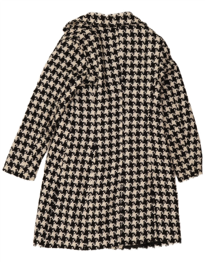 Koton Manteau surdimensionné pour femme UK 10 Petite laine pied-de-poule noire