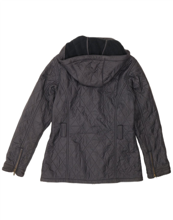 Barbour Veste matelassée à capuche pour femme UK 10 Small Gris Polyamide