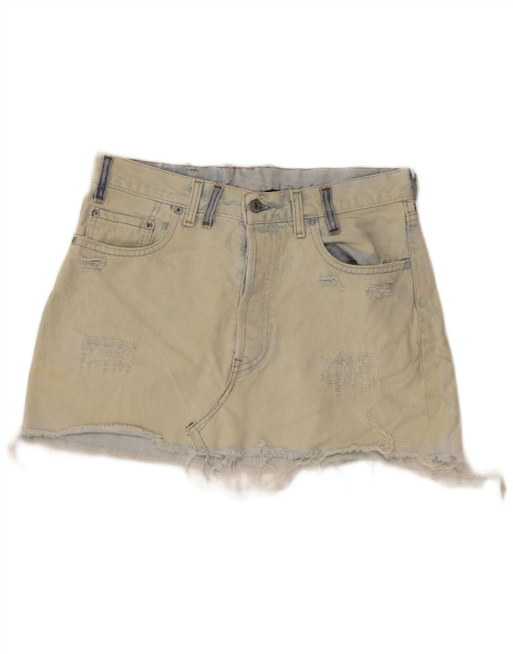 LEVI'S Mini jupe en jean effet vieilli W28 pour femme en coton bleu moyen