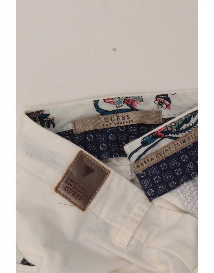 Guess Pantalon Chino Slim Berta Femme W34 L29 Blanc