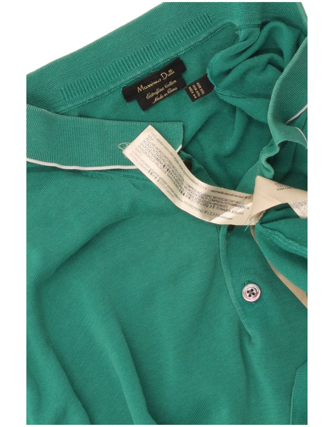 Massimo Dutti Polo Homme 2XL Vert Coton