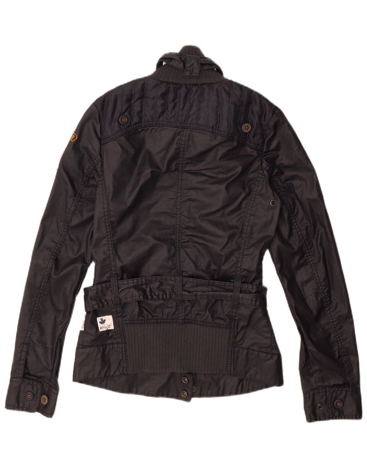 KHUJO Veste utilitaire pour femme UK 10 Petit coton bleu marine