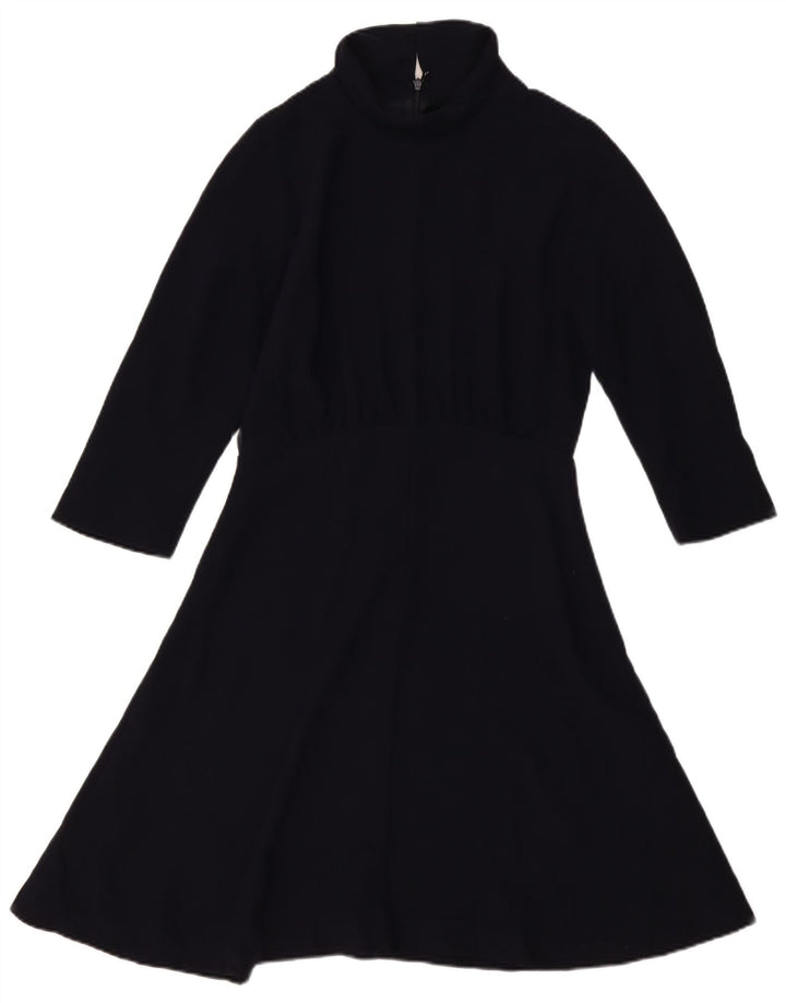 Jigsaw Robe trapèze à manches 3/4 pour femme UK 12 Bleu marine moyen Polyester