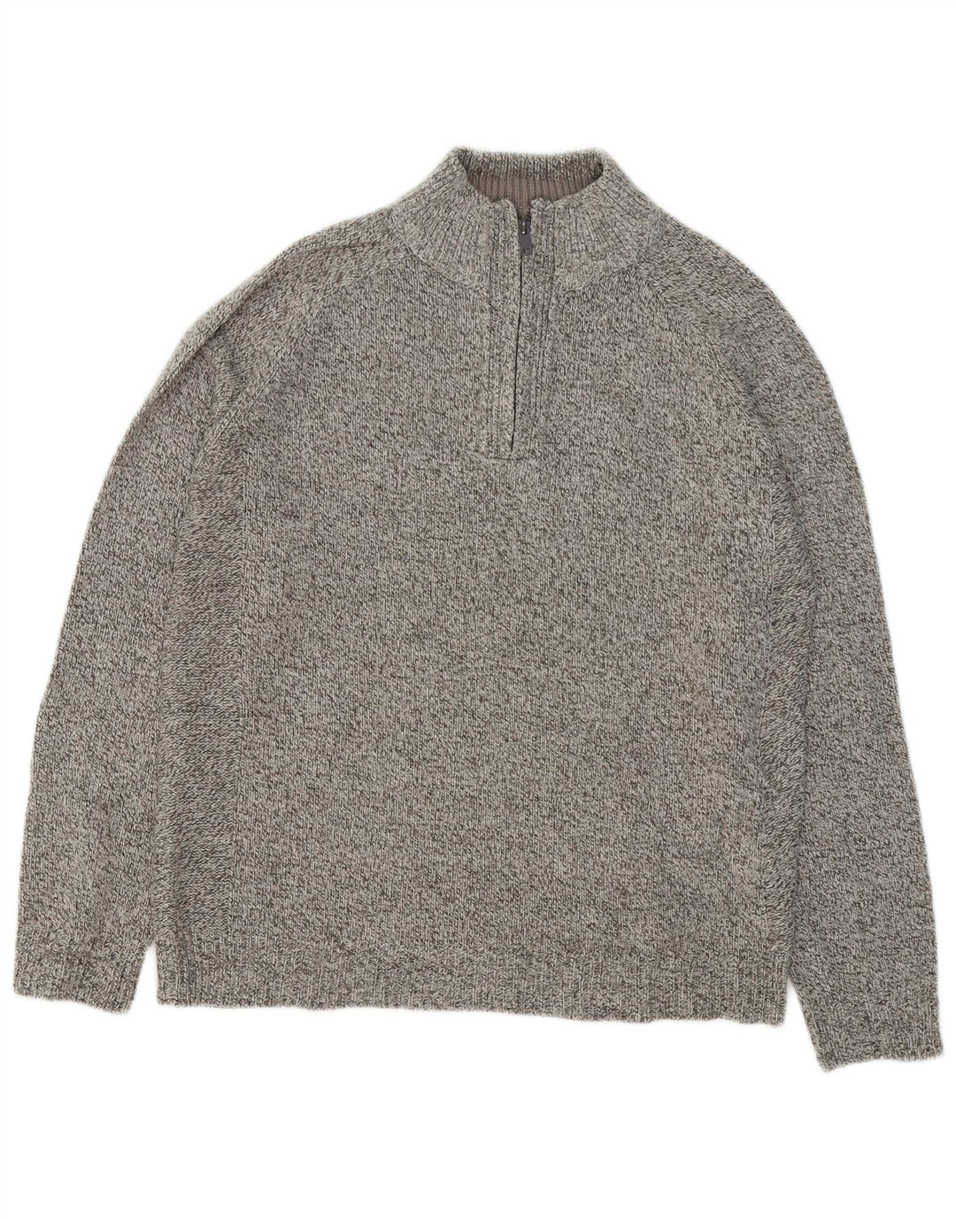 Marks & Spencer Pull col zippé homme gris moyen moucheté