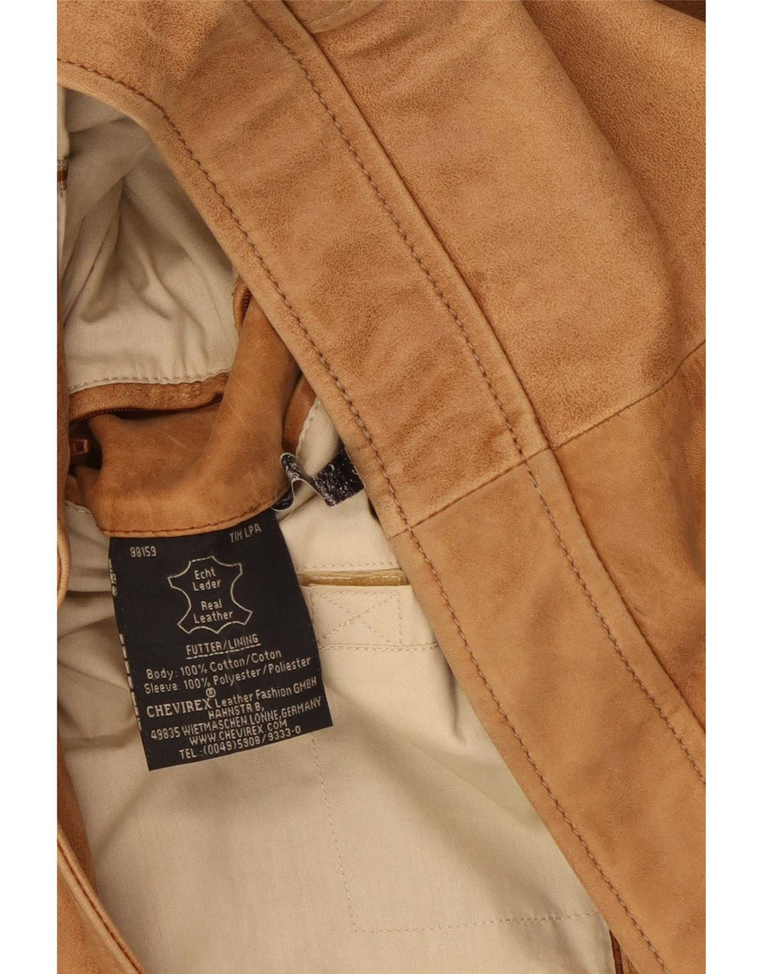 Chevirex Veste en cuir pour homme IT 56 3XL Marron
