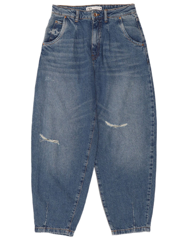 Zara Jean taille haute effet ballon pour femme EU 36 XS W26 L26 Bleu