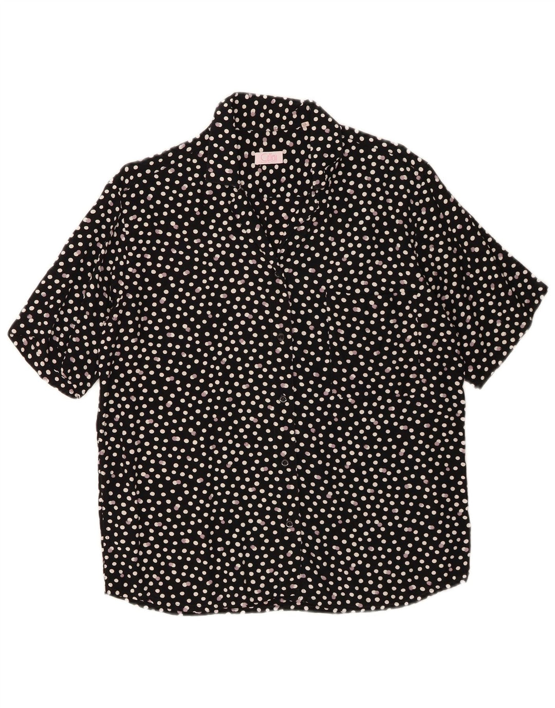 CASSERA Womens Short Sleeve Shirt IT 44 Medium Black Polka Dot