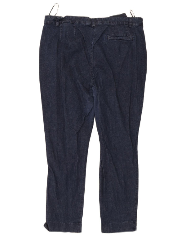 Marks & Spencer Pantalon de costume taille haute pour femme UK 14 Large W32 L24 Navy Bl