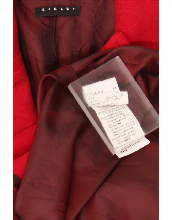 Sisley Pardessus IT 44 Laine Rouge Moyen Femme