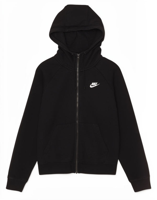 Nike Pull à capuche zippé pour femme UK 6 XS Noir Coton Sports