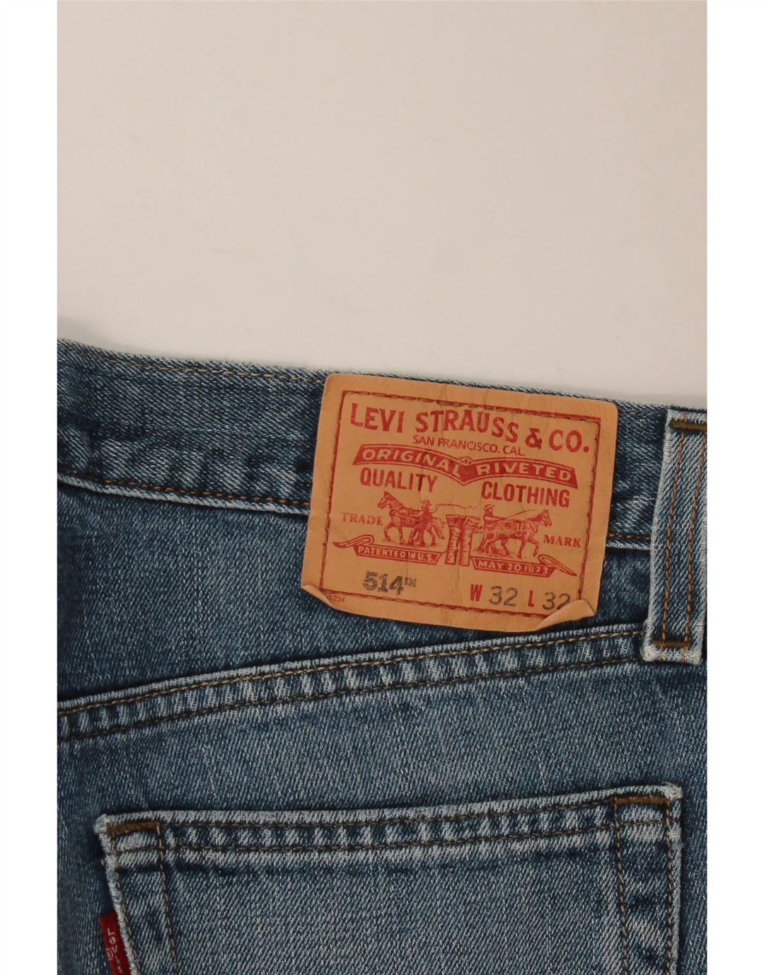 LEVI'S Jean Slim Droit 514 Homme W32 L32 Bleu Coton
