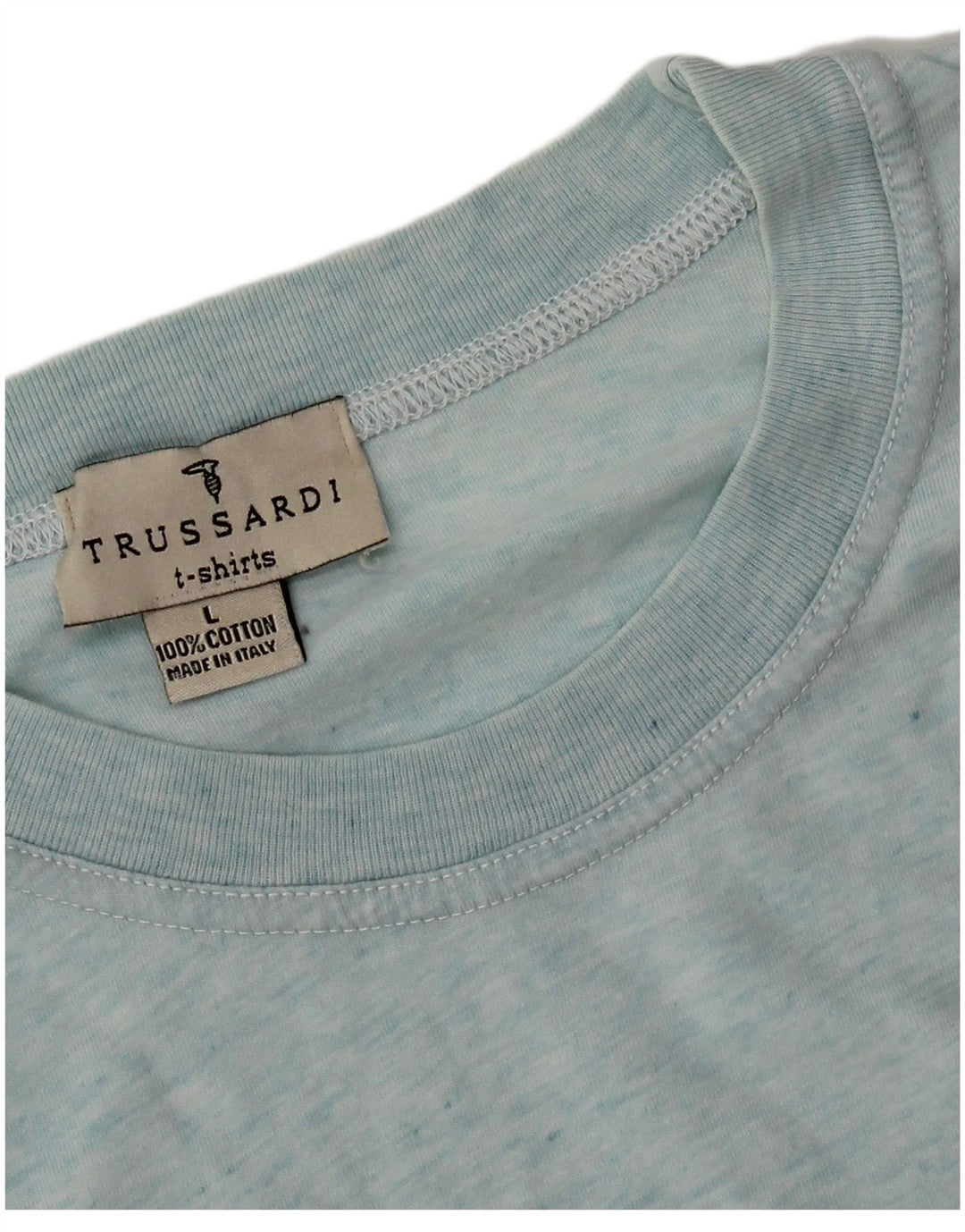 Trussardi T-Shirt Top Large Bleu Coton Homme