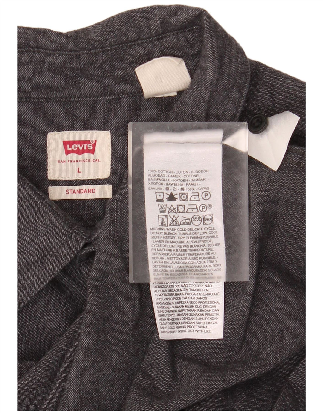 LEVI'S Chemise à manches courtes pour homme, coupe standard, grand, gris, coton