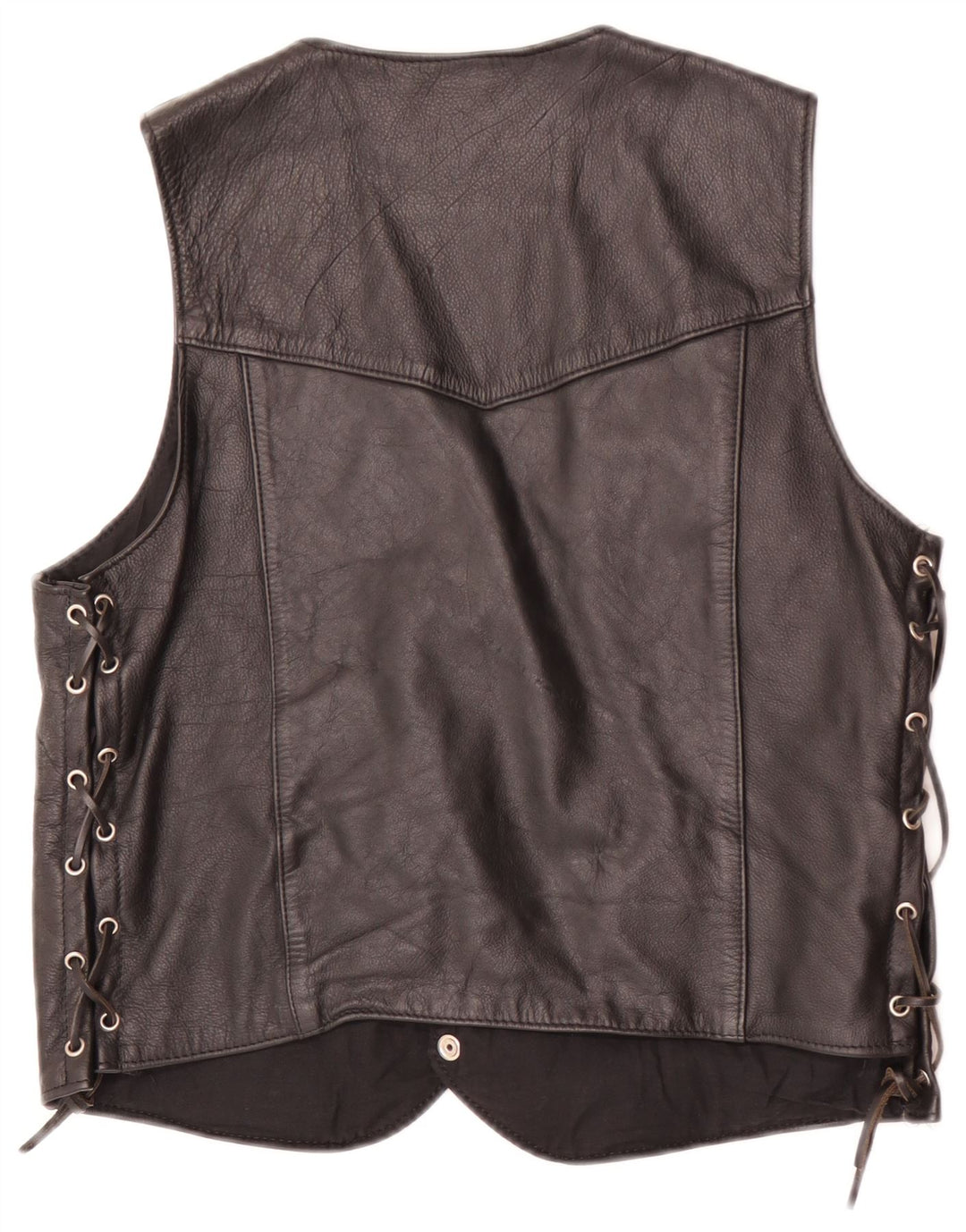 gilet en cuir homme vintage EU 44 XS Noir