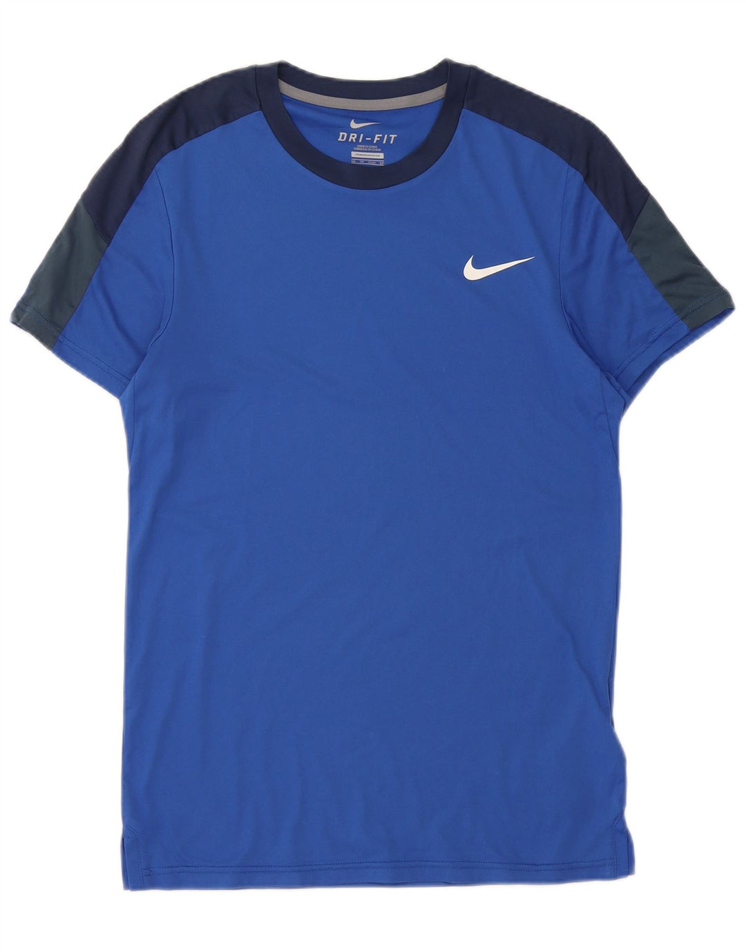 Nike Hommes Dri Fit T-Shirt Top XS Bleu Colorblock Polyester
