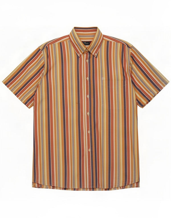 Carlo Pignatelli Chemise à manches courtes pour homme Taille 42 16 1/2 Large Multicolore