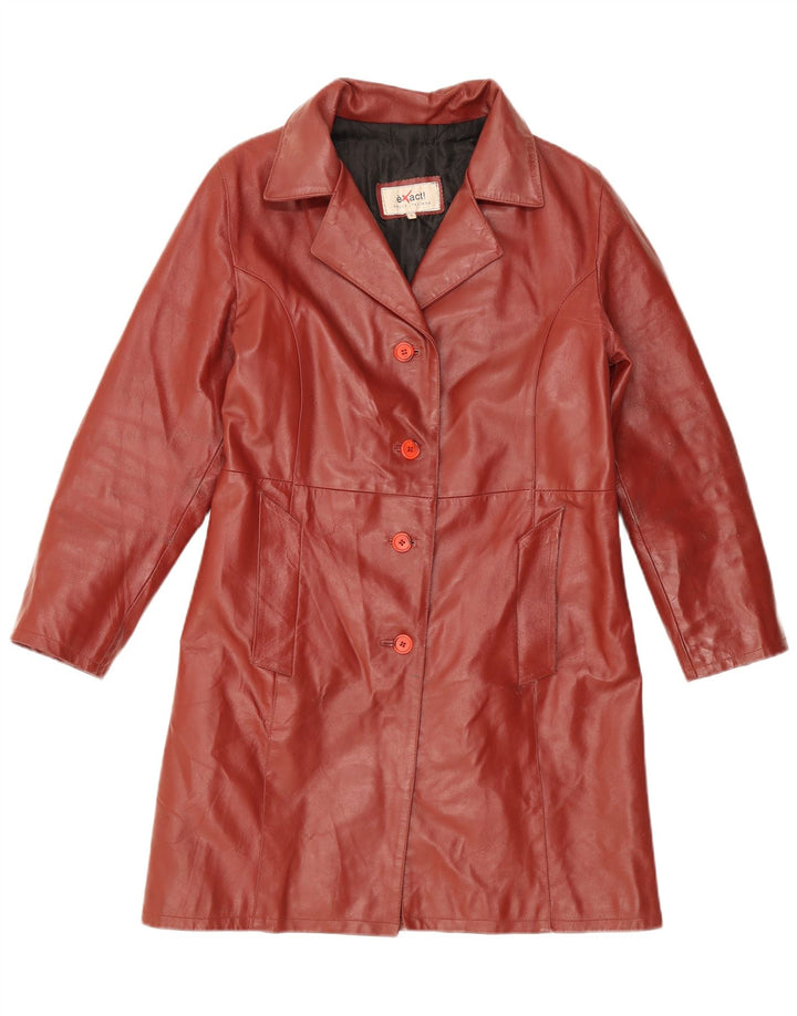 manteau en cuir femme vintage UK 14 Grand cuir marron
