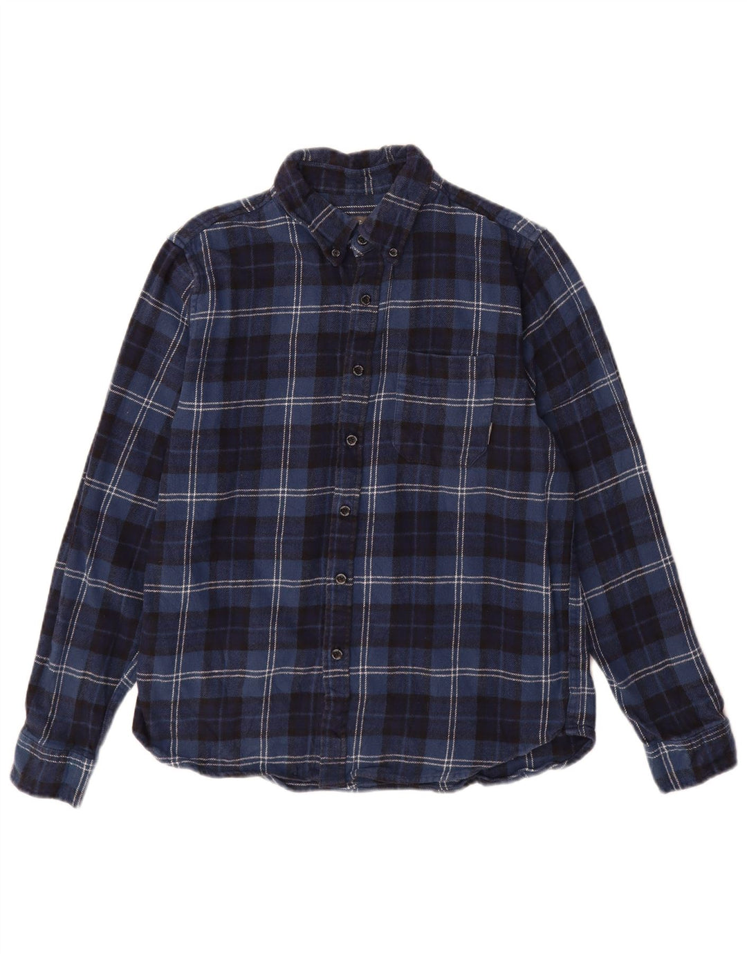 Eddie Bauer Chemise en flanelle pour homme en coton à carreaux bleu marine moyen